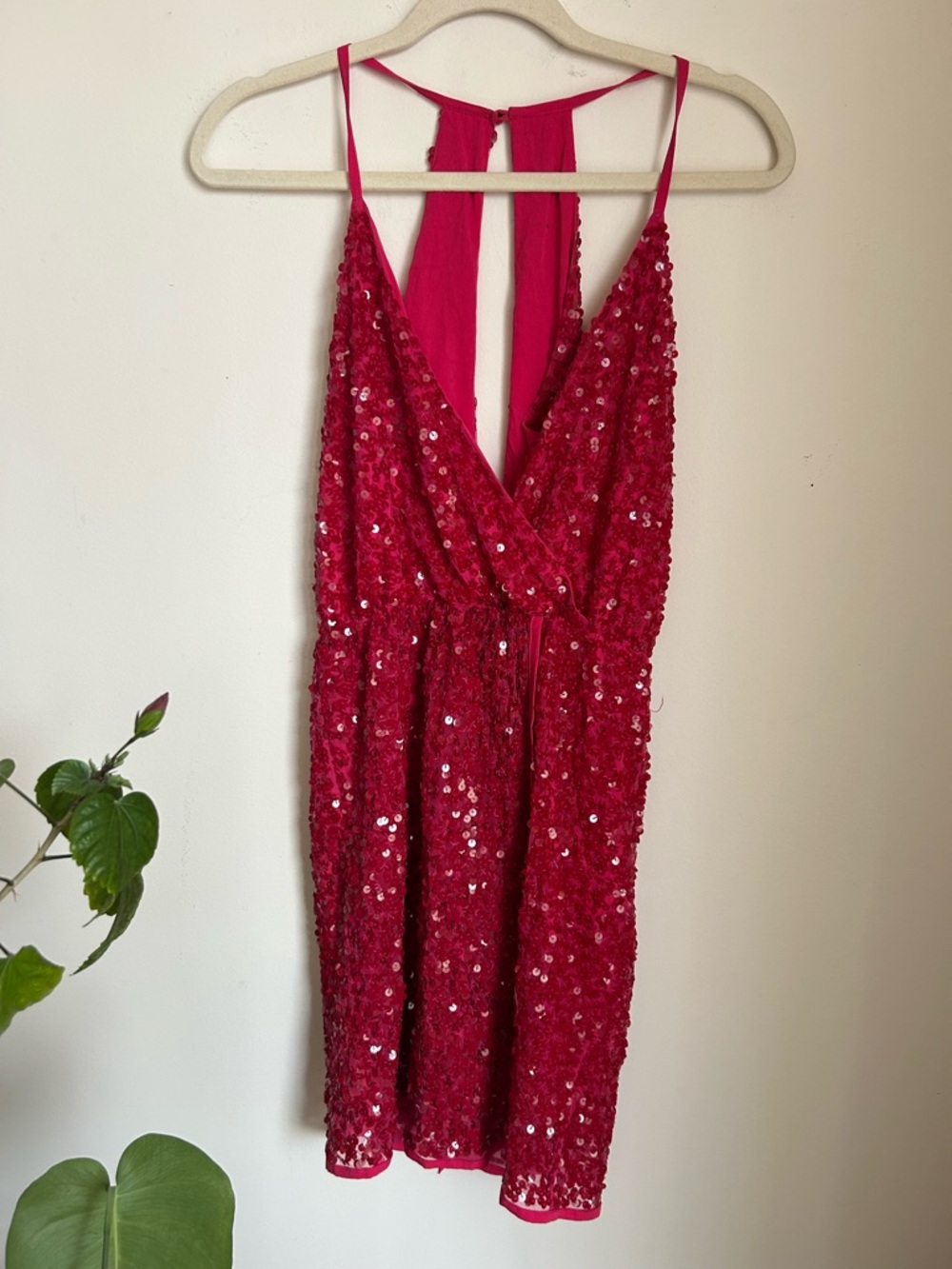 Red Sequin Halter Dress ❤️ Y2K Party Mini